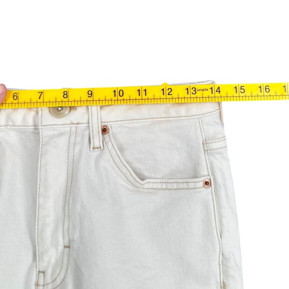 Topshop White Frayed Hem Jeans Cotton Blend Stretch Casual Womens 28 - Picture 5 of 7